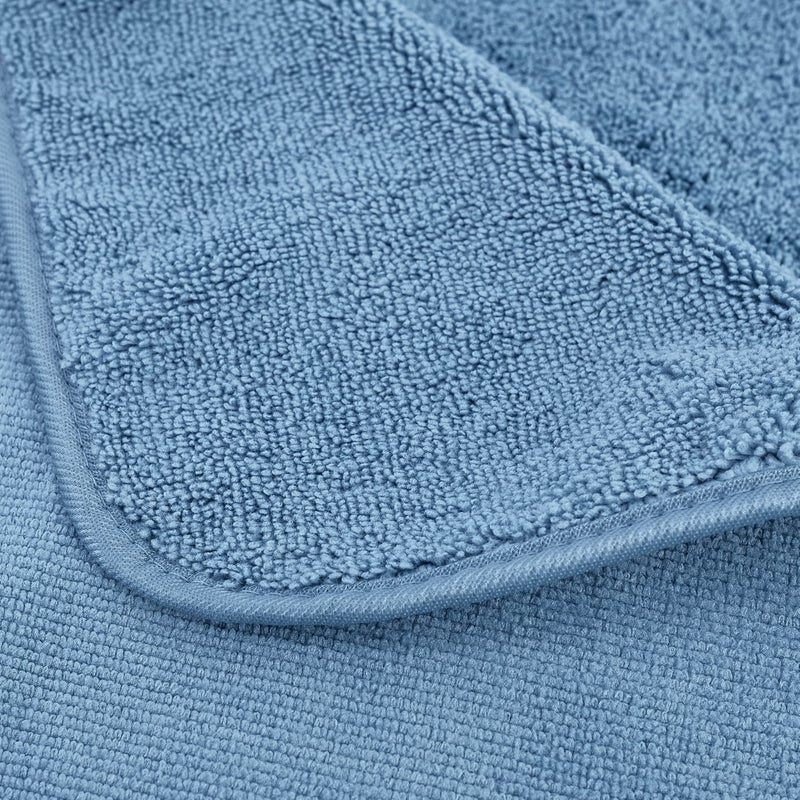 POLYTE Microfiber Quick Dry Lint Free Bath Towel, 57 x 30 in, Pack of 4 (Blue) - Image 2